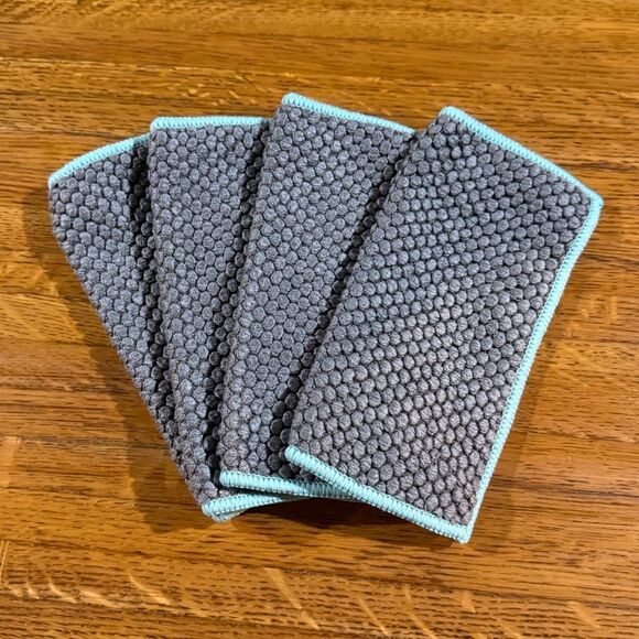 Norwex Counter Cloth Napkins Set of 4 Mushroom with Sea Mist Trim  NWT - Picture 1 of 12